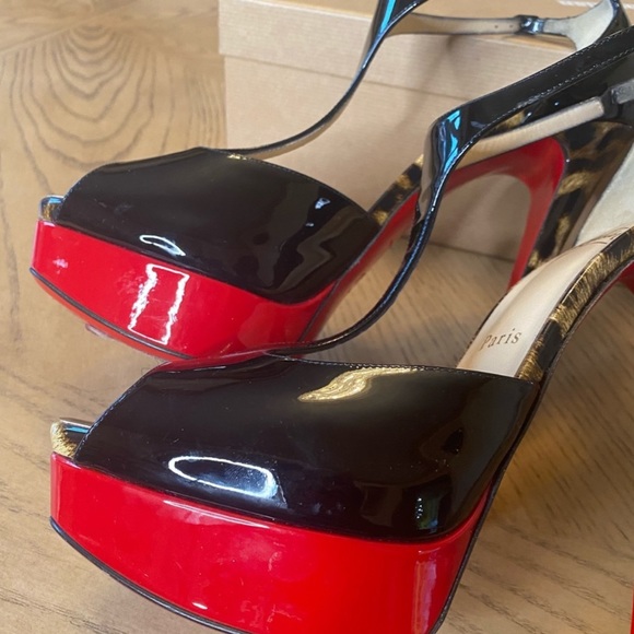 Beautiful Leopard/Red Louboutin Heels - Picture 5 of 11